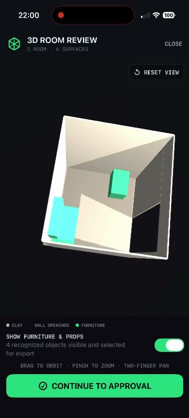 SL-LiDAR interactive 3D RoomPlan review
