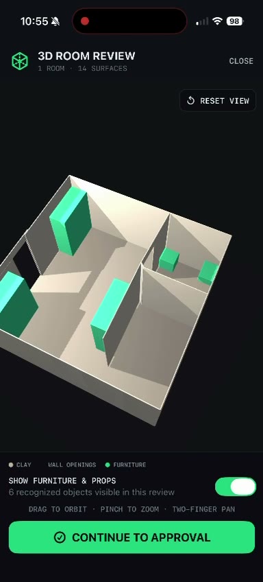 SL-LiDAR interactive 3D RoomPlan review